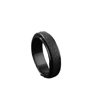 Black Stainless Steel Twist Unisex Ring
